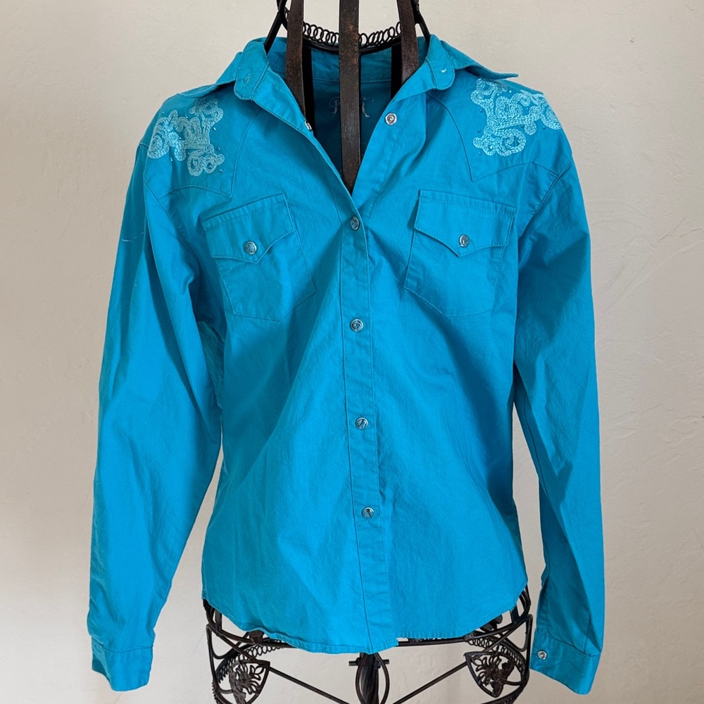 Wrangler Blue Kids Button Down Shirt